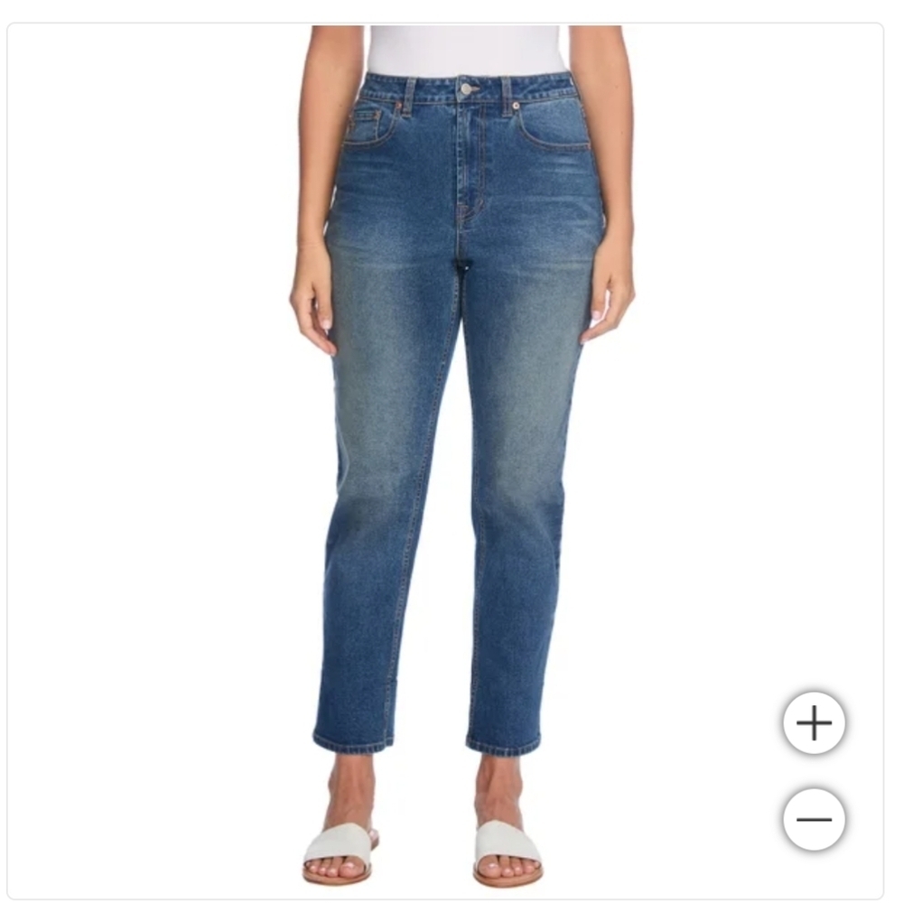Frye women's high-rise tapered hem stretch jeans, Denim sz 10/30 oversized. - Picture 12 of 17